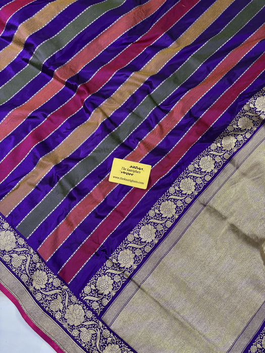 Red Pure Katan Silk Banarasi Handloom Saree - Kadhiyal Rangkat