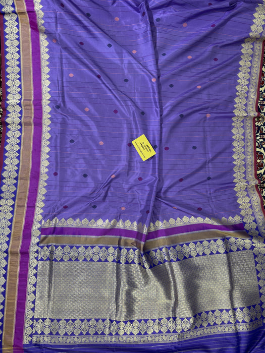 Pure Katan Banarasi Handloom Saree - Kadhiyal Sona Roopa Meenakari