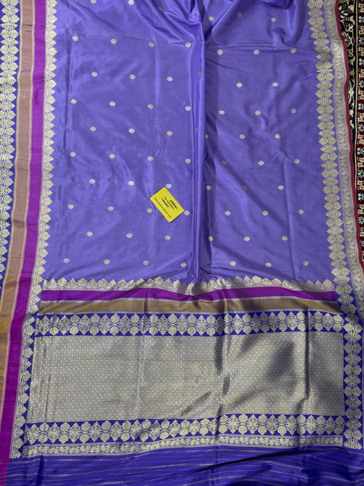 Pure Katan Banarasi Handloom Saree - Kadhiyal Roopa Motifs