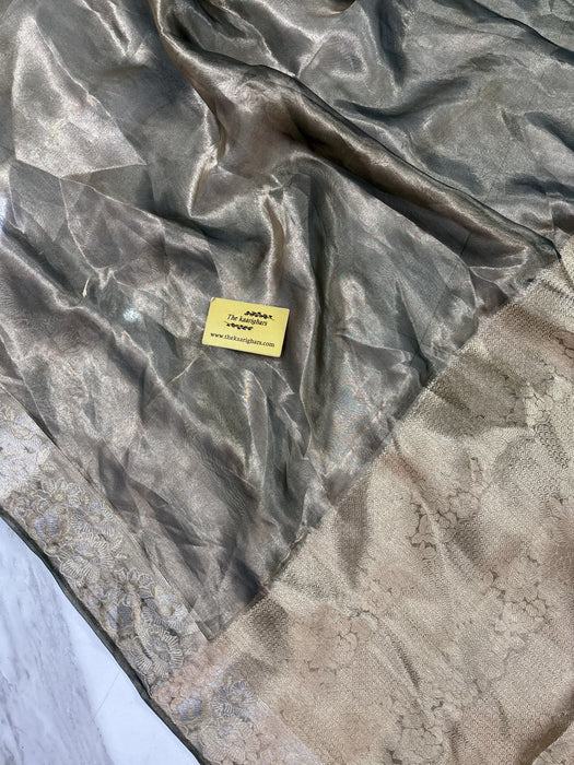 Green Pure Banarasi Tissue Handloom Saree