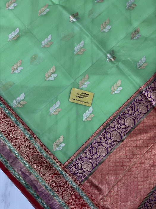 Pure Kora Banarasi Handloom Saree - Sona Roopa Work