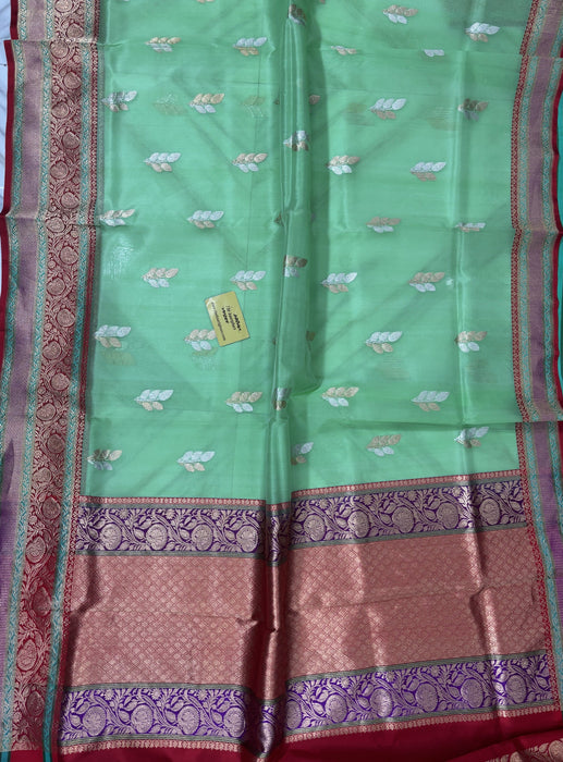 Pure Kora Banarasi Handloom Saree - Sona Roopa Work