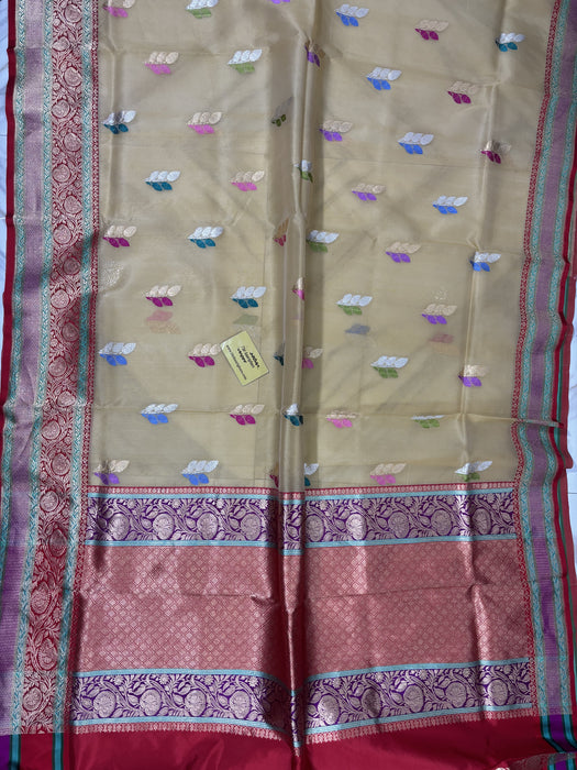 Pure Kora Banarasi Handloom Saree - Sona Roopa Work