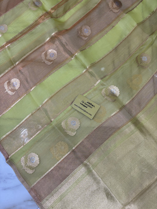 Pure Kora Banarasi Handloom Saree - Sona Roopa Work