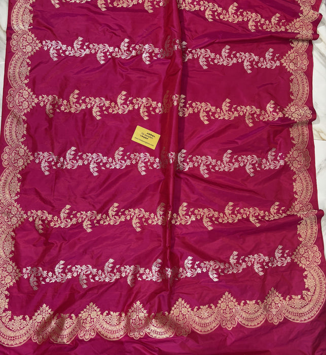 Rani Pure Katan Banarasi Handloom Saree - Kadiyal Sona Roopa Work