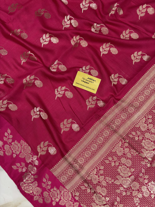 Rani Pure Chiniya Banarasi Handloom Saree