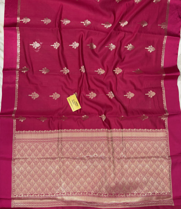 Rani Pure Chiniya Banarasi Handloom Saree