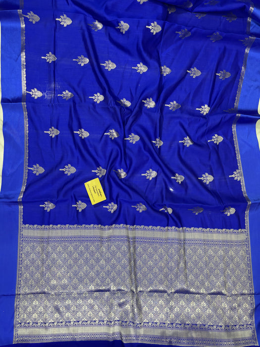Royal Blue Pure Chiniya Banarasi Handloom Saree