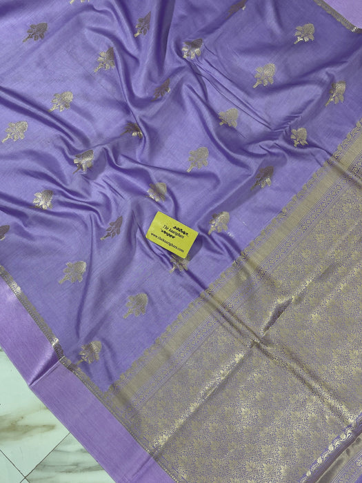 Bright lavender Pure Chiniya Banarasi Handloom Saree