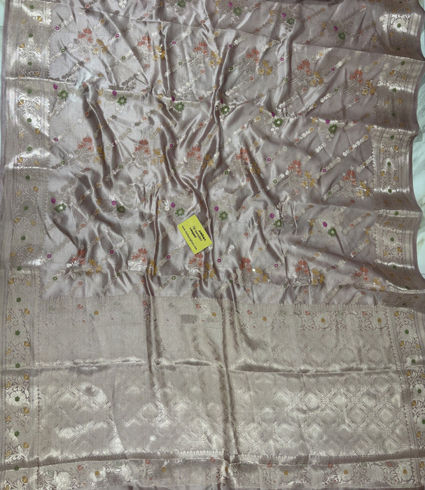 Rose Pure Chiniya Banarasi Handloom Saree
