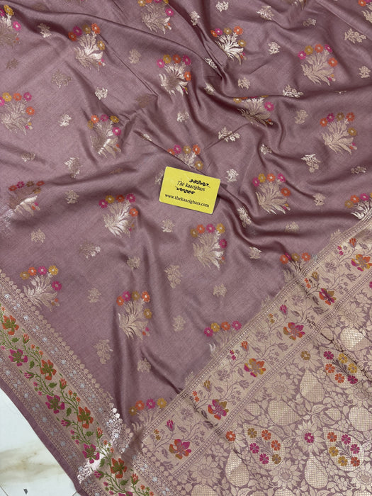 New Rose Pure Chiniya Banarasi Handloom Saree