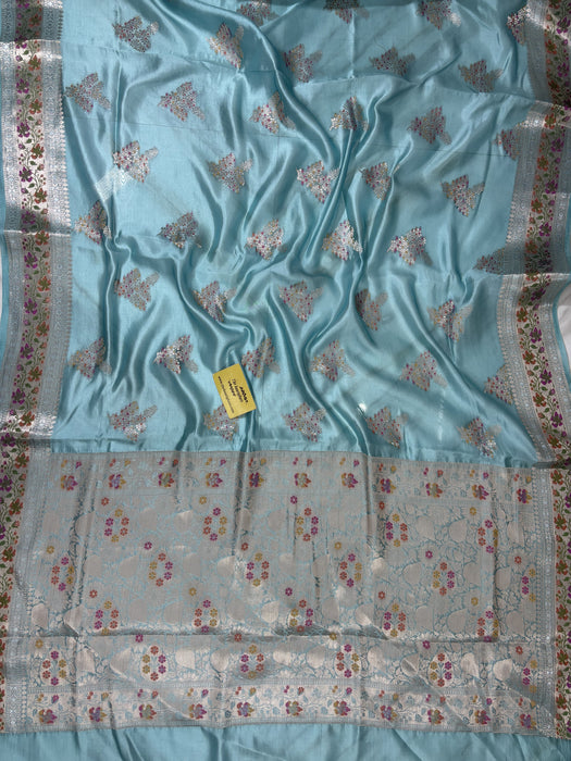 Glacier Pure Chiniya Banarasi Handloom Saree