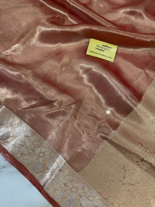 Pure Banarasi Tissue Handloom Saree - Reshmi Zari