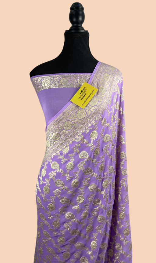 Buy Lavender Georgette saree