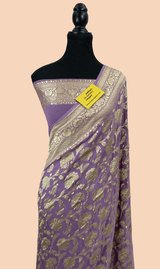 Buy Lavender georgette saree
