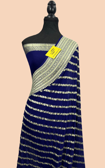 buy navy blue saree online in US
