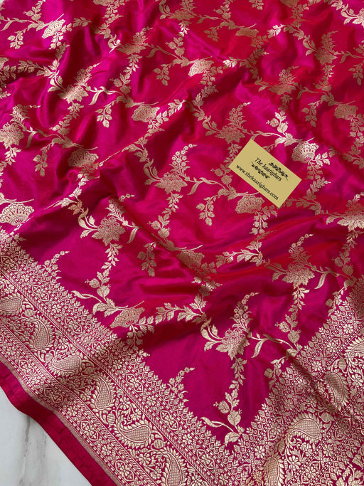 Buy Pink Katan banarasi saree
