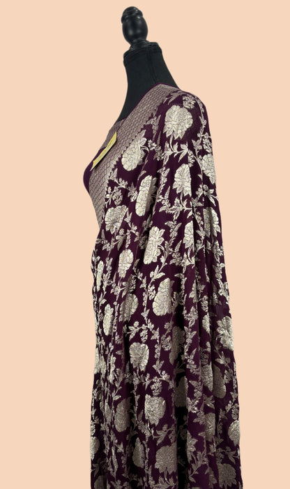 Pure Georgette Banarasi Saree - Water Zari