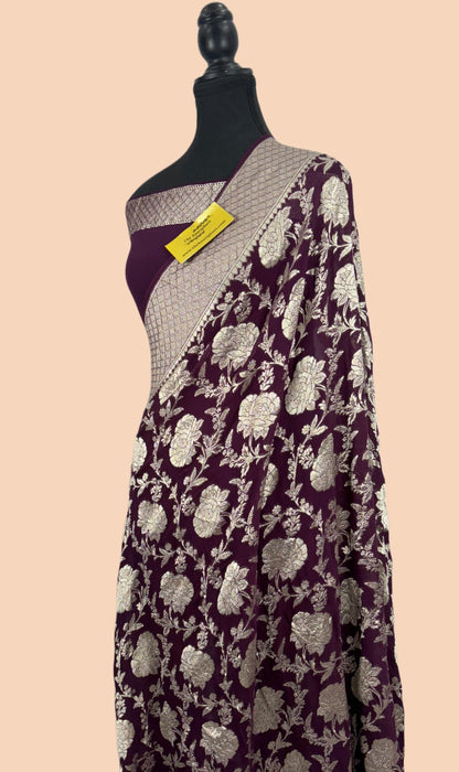 Pure Georgette Banarasi Saree - Water Zari