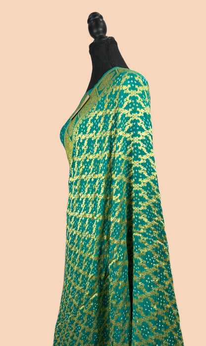 Pure Khaddi Georgette Bandhani Banarasi Saree