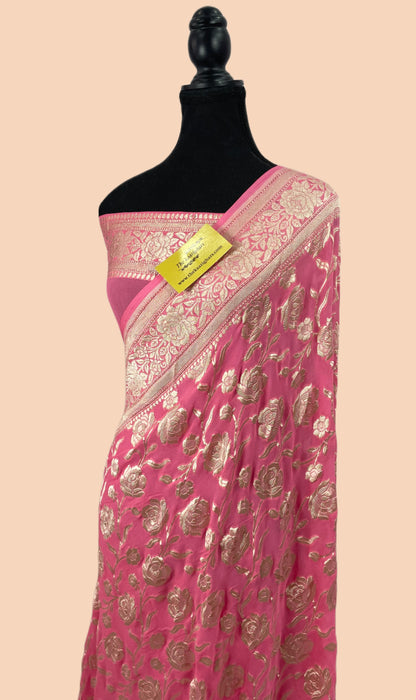 Pure Georgette Banarasi Saree - Water zari