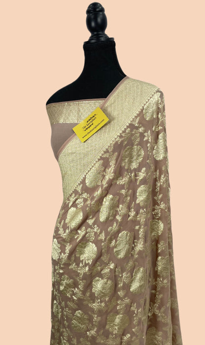 Pure Georgette Banarasi Saree - Water Zari