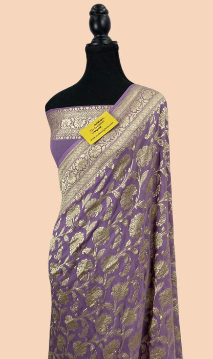 Pure Georgette Banarasi Saree - Water zari