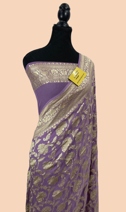 Pure Georgette Banarasi Saree - Water zari