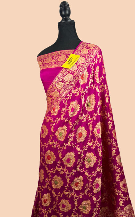 Rani Pure Khaddi Chiffon Banarasi Saree