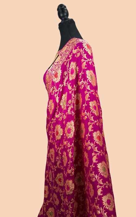 Rani Pure Khaddi Chiffon Banarasi Saree