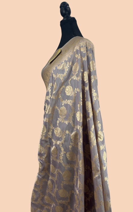 Pure Katan Banarasi Handloom Saree - Sona Jaal Work