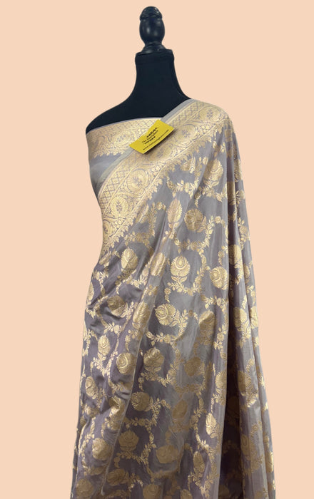 Pure Katan Banarasi Handloom Saree - Sona Jaal Work