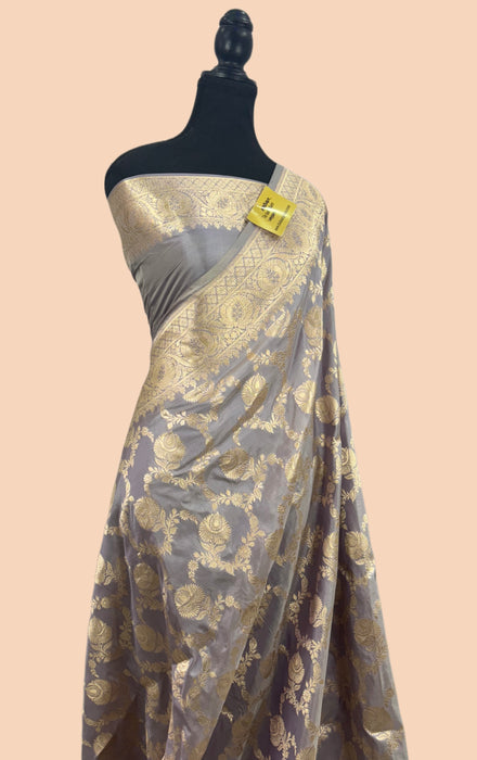 Pure Katan Banarasi Handloom Saree - Sona Jaal Work