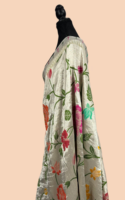 Pure Tussar Georgette Banarasi Handloom Saree - Paithani