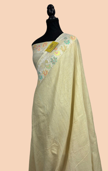 Tussar Georgette Banarasi Handloom Saree - Paithani