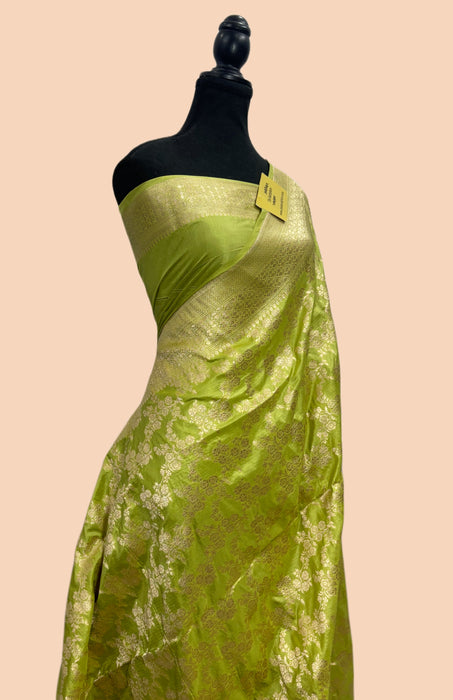 Pure Katan Banarasi Handloom Saree - Sona Jaal Work
