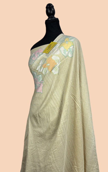 Natural Tussar Georgette Banarasi Handloom Saree - Paithani