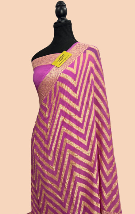 Pure Khaddi Chiffon Banarasi Handloom Saree