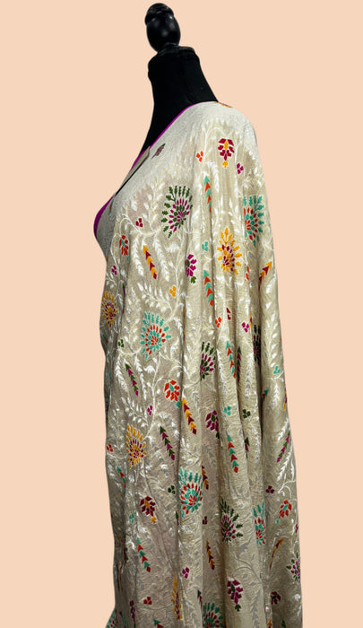 Pure Tussar Georgette Banarasi Handloom Saree - Paithani