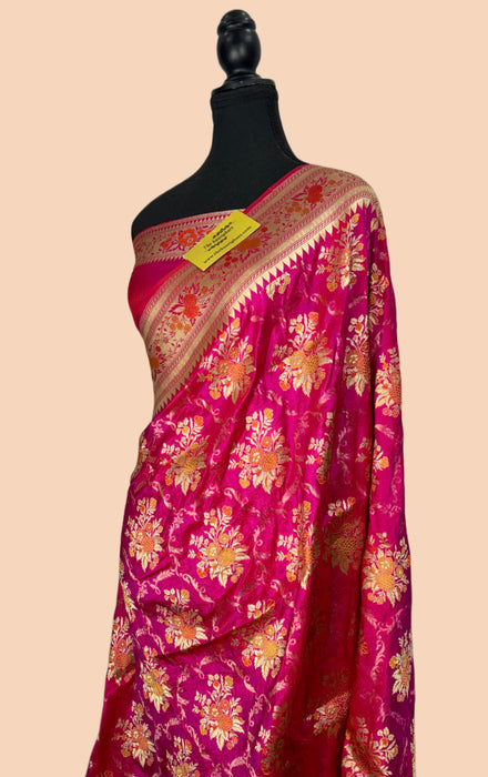 Rani Pure Katan Banarasi Handloom Saree - Sona Meenakari