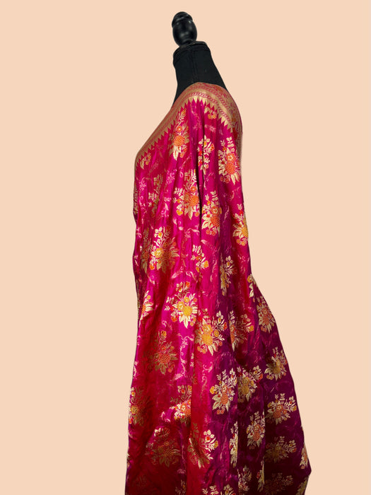 Rani Pure Katan Banarasi Handloom Saree - Sona Meenakari