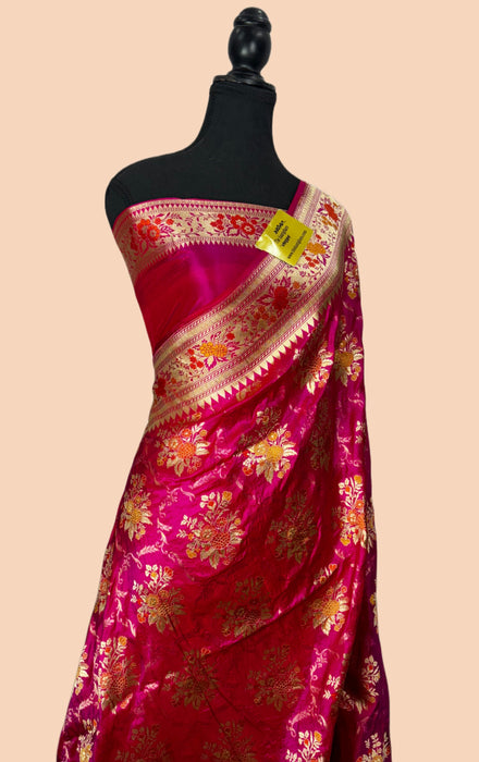 Rani Pure Katan Banarasi Handloom Saree - Sona Meenakari