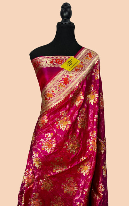 Rani Pure Katan Banarasi Handloom Saree - Sona Meenakari