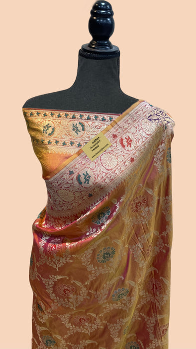 Pure Katan Banarasi Handloom Saree - Meenakari Jaal Work