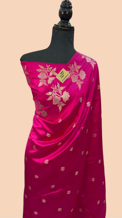 Rani Pure Raw Mango Katan Banarasi Handloom Saree