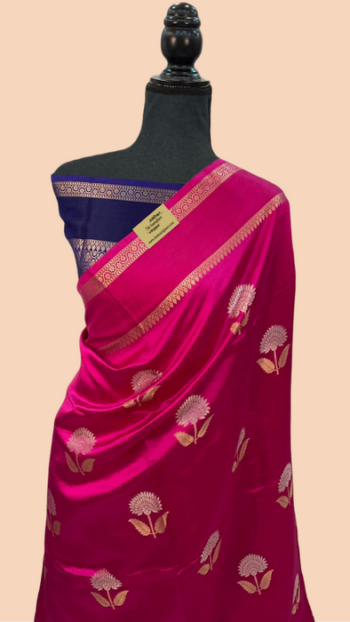 Rani Pure Raw Mango Katan Banarasi Handloom Saree