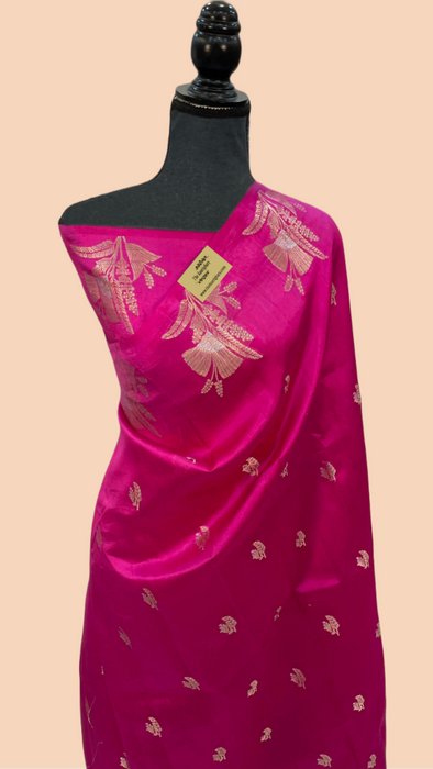 Rani Pure Raw Mango Katan Banarasi Handloom Saree