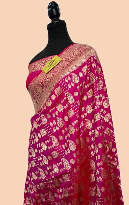 Rani Pure Katan Banarasi Handloom Saree - Kayri Work