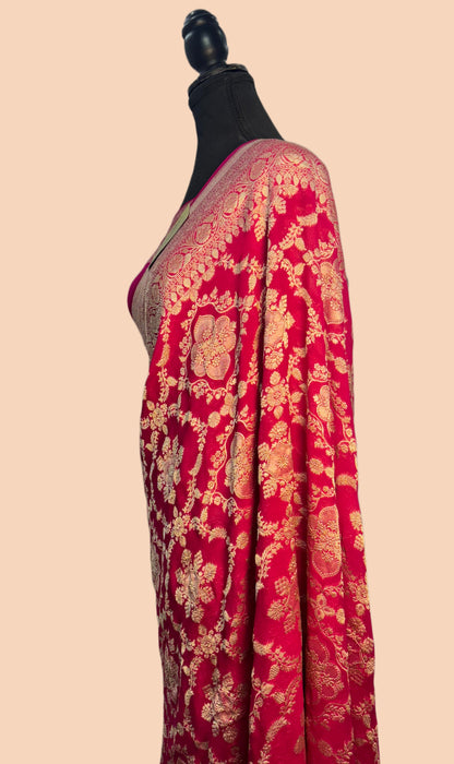 Rani Pure Khaddi Georgette Banarasi Saree -  Water Zari