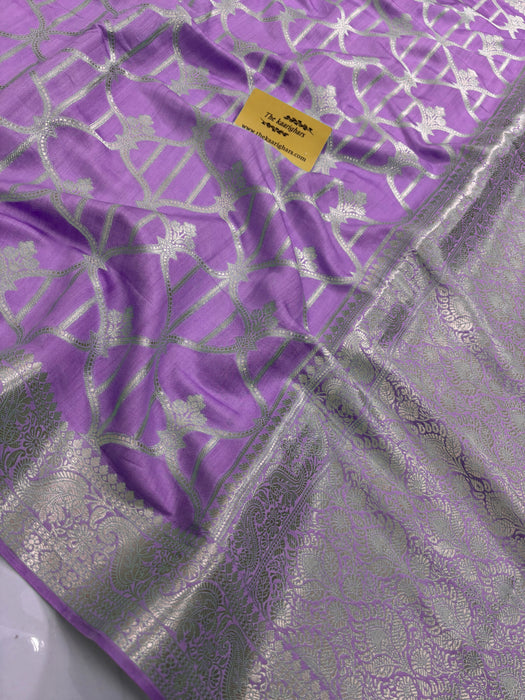 Lavender Pure Chiniya Banarasi Handloom Saree